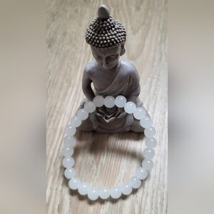 White Chalcedony Beaded Bracelet